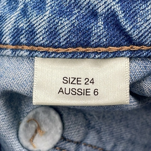 New Rollas Sailor Skirt Mid Vintage Blue Pencil Midi Button Front Slit Denim 24 - Picture 9 of 13